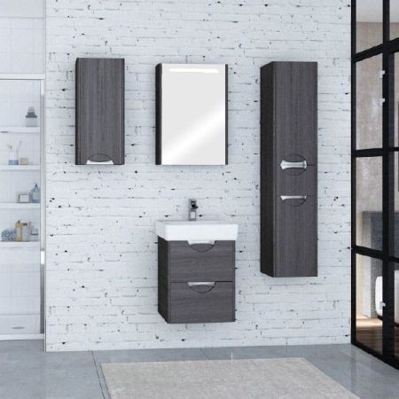 Зеркальный шкаф Акватон Сильва 60 с подсветкой 1A216202SIW50 Дуб макиато, артикул 1A216202SIW50