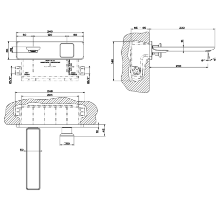 Gessi Внутренняя часть встраиваемого смесителя для раковины/биде