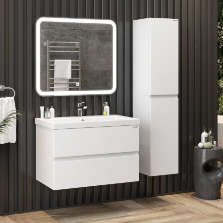 Тумба Onika Эвада 80 подвесная, белая (ум. Como 80), артикул 108058