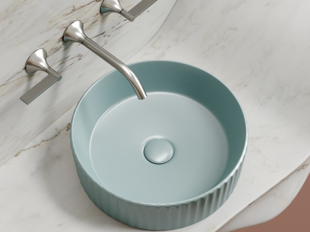 Умывальник чаша накладная круглая (цвет Зеленый Матовый) Элемент (Element) 360x360x115мм, артикул CN6057MLG
