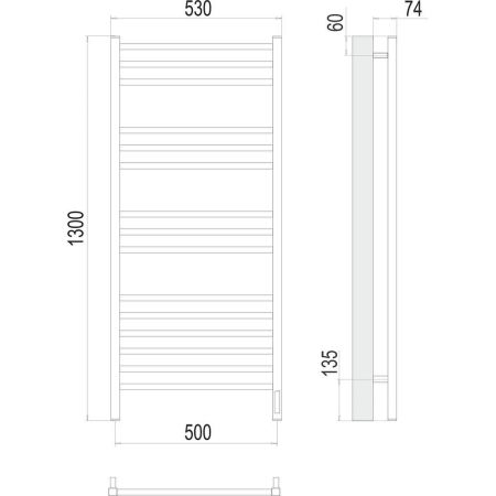 Полотенцесушитель электрический Terminus Ватикан П15 50х130, артикул 4670078526212
