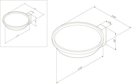 A1034200 Admire, Стеклянная мыльница с настенным держателем, хром, шт, артикул A1034200