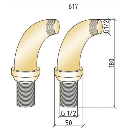 Уголки для смесителя на борт ванны IMPERIALE (пара), артикул 617