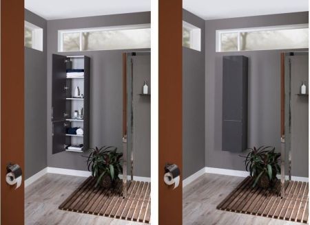 Шкаф-пенал Aquanet Алвита 35 L серый антрацит, артикул 00249618