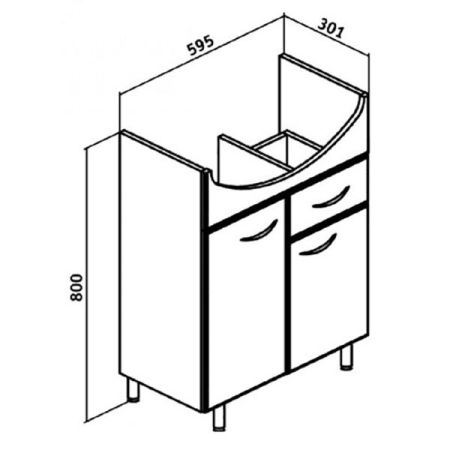 Тумба под раковину Runo Уют 60 4620750021504 Белая
