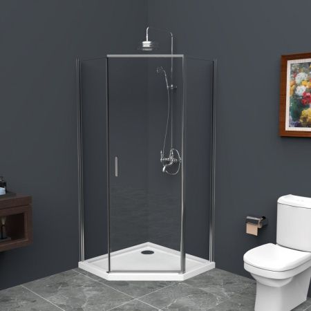 Душевой уголок BelBagno UNO-195-P-1-90-C-Cr, артикул UNO-195-P-1-90-C-Cr