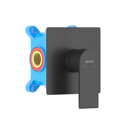 Смеситель для душа (внешняя и скрытая часть) AQUATEK, матовый черный AQ1466MB ЛИРА, артикул AQ1466MB