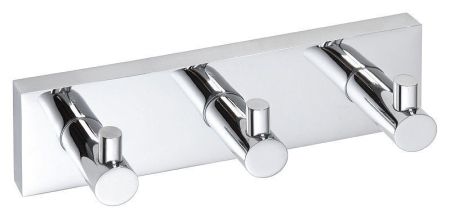 Вешалка-планка Beta с 3-мя крючками 185x55x50мм, хром, артикул 132405232
