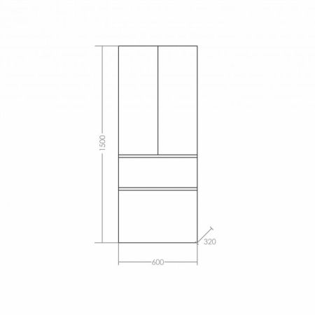 Шкаф-пенал СаНта Марс 60, 700166, подвесной, артикул 700166