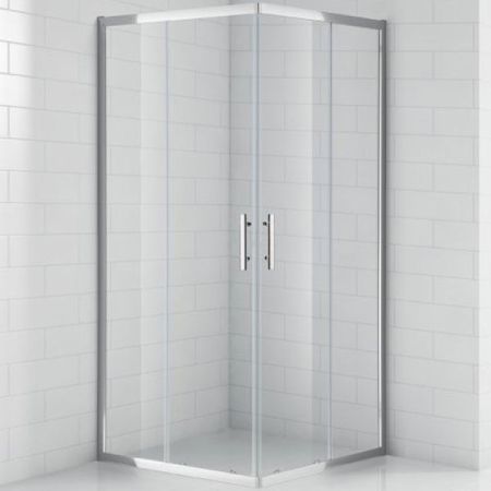 Душевой уголок Cezares Eco A-2 80x80 профиль Хром стекло прозрачное, артикул ECO-O-A-2-80-C-Cr