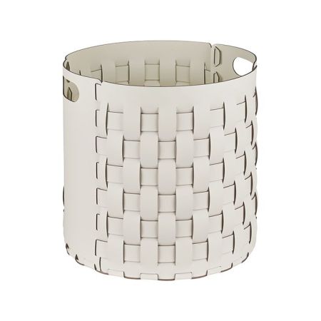 Colombo Adj Круглая корзина Bottega, D40H40 см, цвет: белый/панна котта, артикул BADJ1050-1016
