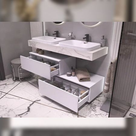 Тумба подвесная без столешницы Velvex Unit tp.UNI.80.1Y белый матовый, 80 см, артикул tp.UNI.80.1Y белый матовый