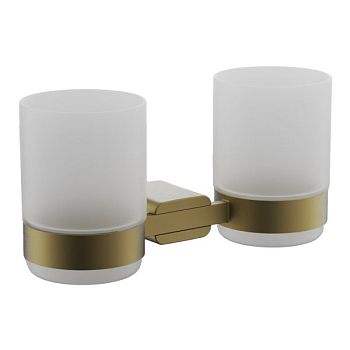 Стакан для ванной комнаты двойной BELZ B90808, брашированное золото