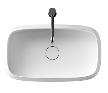 Alice Nur, накладная прямоугольная раковина с закругленными краями 60x35x14h см, цвет белый глянцевый, артикул 33250101