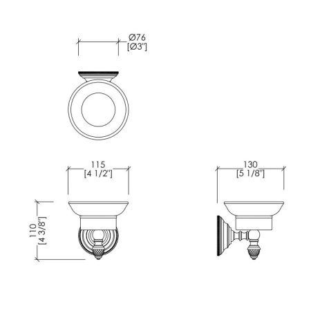Devon Diamond Мыльница подвесная (белая керамика), цвет: светлое золото, артикул WHD501OTBI