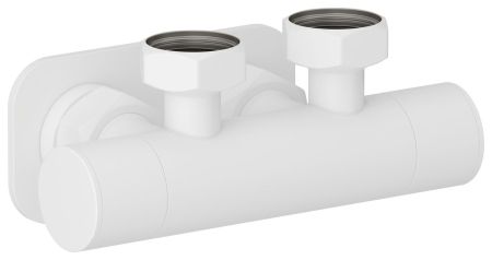 Вентиль, Сунержа, EU50, 2 х НГ G 3/4" / 2 х НГ G 3/4", угловой, скрытый, материал-нержавеющая сталь, цвет-белый матовый, артикул 30-1418-3434