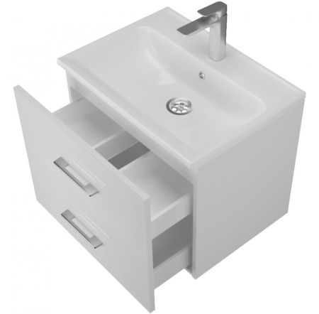 Тумба с раковиной Marka One Elena 60П У96877 подвесная Белый глянец