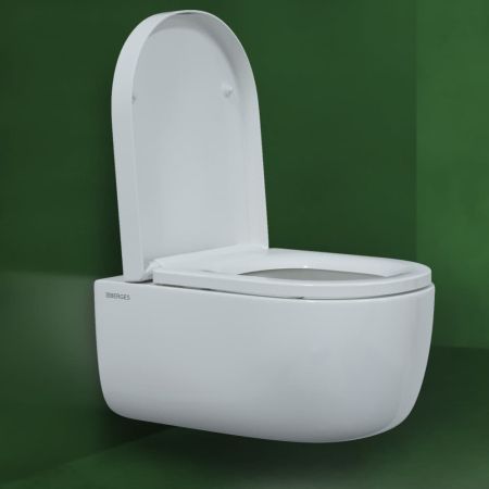 Унитаз BERGES подвесной EGO XL 54 см, сиденье дюропласт Toma SO, микролифт, быстросъем, артикул 082124