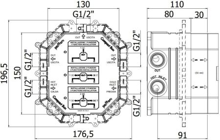 Скрытая монтажная часть для смесителя Paffoni Compact Box CPBOX001, артикул CPBOX001