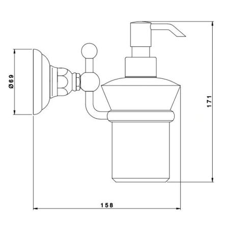 NICOLAZZI ACCESSORI Дозатор для жидкого мыла, керамический, цвет Bronze Plated, артикул C1489BZ