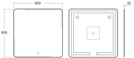 Otalia Зеркало с LED подсветкой, 800х800