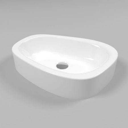 Умывальник WHITECROSS Moonstone C 50x35 (белый глянец) иск. камень, артикул 0729.050035.100