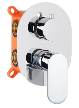 AQG Beta, встраиваемый смеситель для душа на 2 выхода, с дивертером, цвет хром