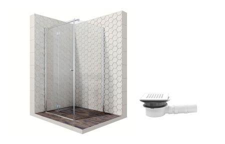 Душевой уголок Ambassador Diamond 12011106L-MA1, квадратный, точечный трап, 100х100