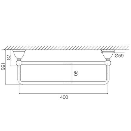 FIMA|Carlo Frattini Style Полотенцедержатель 400 мм., двойной, цвет хром, артикул F6041/40CR