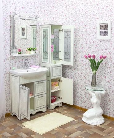 Тумба для раковины Sanflor Адель 65 Н0000000555 Белая с патиной Серебро Тумба для раковины Sanflor Адель 65 Н0000000555 Белая с патиной Серебро