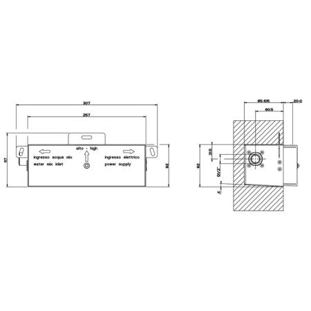 Gessi Встраиваемая часть каскадного излива для душа, артикул 39892#238