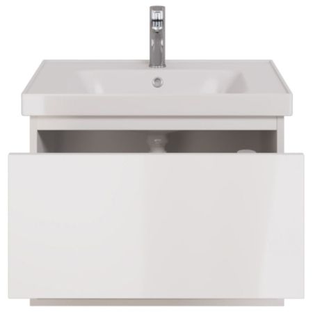 PERFECTO Тумба 70 см подвес. 1 ящ., push-to-open, белый глянец