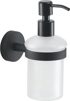 Gedy Eros, настенный стеклянный дозатор c металлической помпой, цвет черный матовый