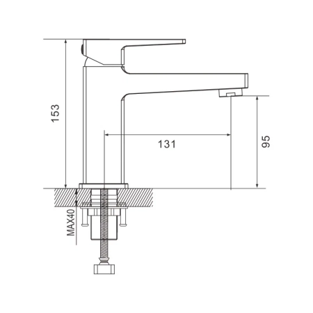 Смеситель для раковины Rose R28H R2801H, черный, артикул R2801H