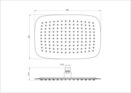 Верхний душ WONZON & WOGHAND, Черный матовый (WW-88DP03-MB), артикул WW-88DP03-MB