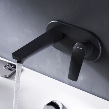 F90A72222 Gem, смеситель д/умывальника, монтируемый в стену, чёрный, шт., артикул F90A72222