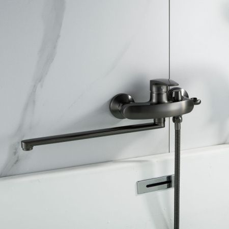 Смеситель для ванны Shevanik S5072T, оружейная сталь