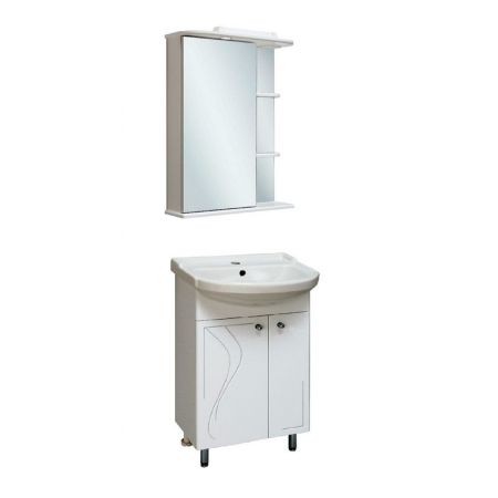 Зеркальный шкаф Runo Магнолия 50 4620750021795 с подсветкой Белый