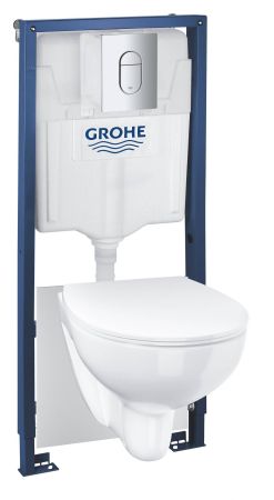 Система инсталляции GROHE Solido 5-в-1 для подвесного унитаза, альпин-белый (39902000)