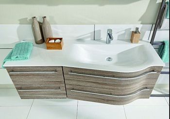 Puris Swing, раковина из минерального литья с тонким бортиком 1400 мм левая