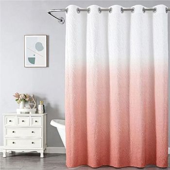 Штора для ванной комнаты Savol SK-FH1820A, белый/розовый