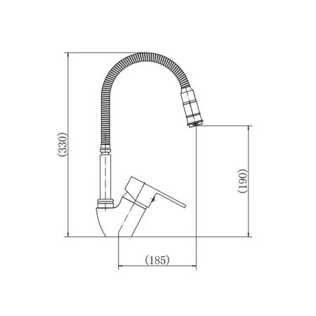 Смеситель для кухни с гибким изливом FASHUN A4330-4, бронза