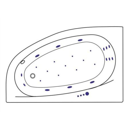 Ванна EXCELLENT Kameleon 170x110 (левая) "ULTRA" (хром), артикул WAEX.KML17.ULTRA.CR