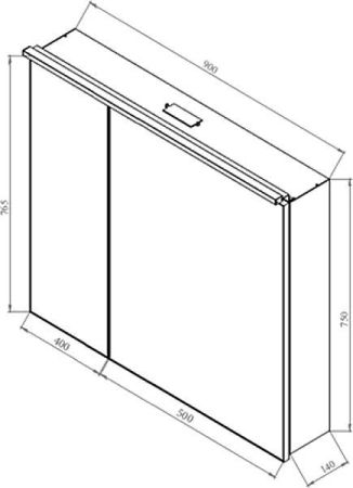 Зеркальный шкаф De Aqua Алюминиум 90 серебро, артикул 00261753