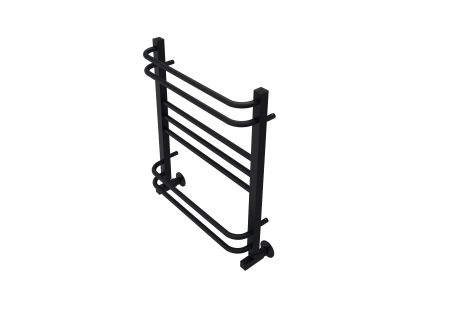 Полотенцесушитель водяной Aquatek (Акватек) Бетта П7 500х600 мм, черный муар, подключение нижнее/диагональное, сверхпрочная пищевая нержавеющая сталь AISI 304L, гарантия 10 лет, артикул AQ KRC0760BL