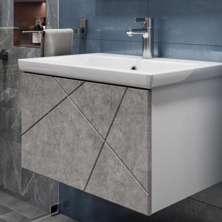 Тумба под раковину подвесная VIGO Geometry 034 бетон, 70 см, артикул 034 бетон