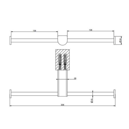 GESSI Rilievo Двойной держатель туалетной бумаги, цвет: nero XL