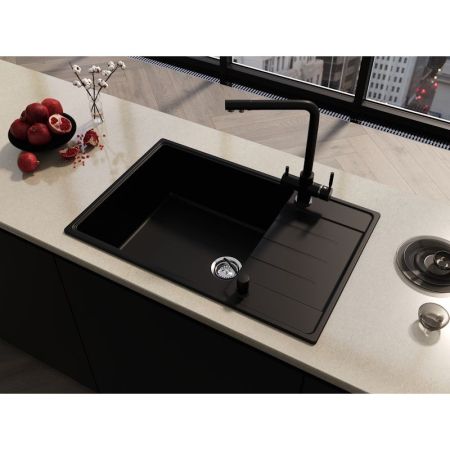 Кухонная мойка Grandex Aqua Topline 600215, черный металлик