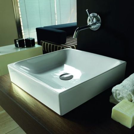 KERASAN Lavabi раковина 45x45 накладная без отверстия под смеситель, цвет белый