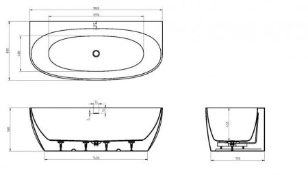 Акриловая ванна CEZARES CZR-STYLUS-WALL-170-80-59, артикул CZR-STYLUS-WALL-170-80-59